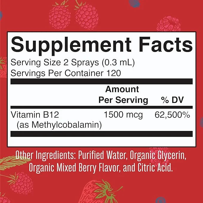 MaryRuth Organics Vitamin B12 Spray B12 Liquid B12 Vitamin 1 Fl