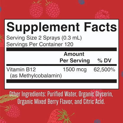 MaryRuth Organics Vitamin B12 Spray B12 Liquid B12 Vitamin 1 Fl