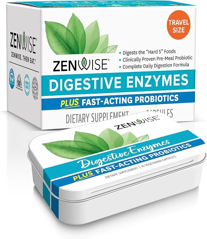 Zenwise Health Digestive Enzymes and Bromelain for Gut Health - Probiotic Multi Enzymes with Prebiotics and Probiotics for...
