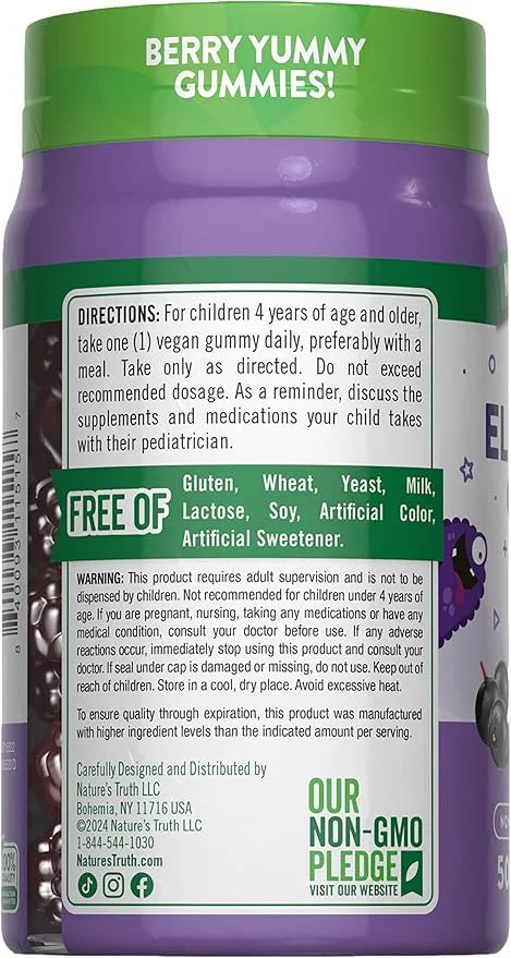 Nature's Truth Kids Elderberry Gummies 50 Count