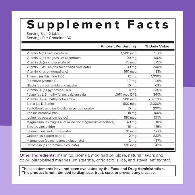 BariMelts Bariatric Multivitamin with Iron 1 Month (60 Fast-Dissolving