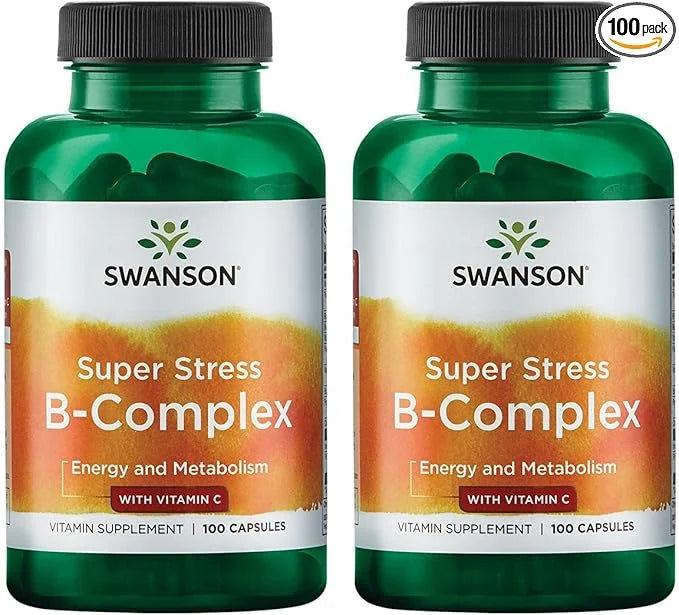 Swanson Vitamin B-Complex w/Vitamin C (100 Capsules) (2 Pack)