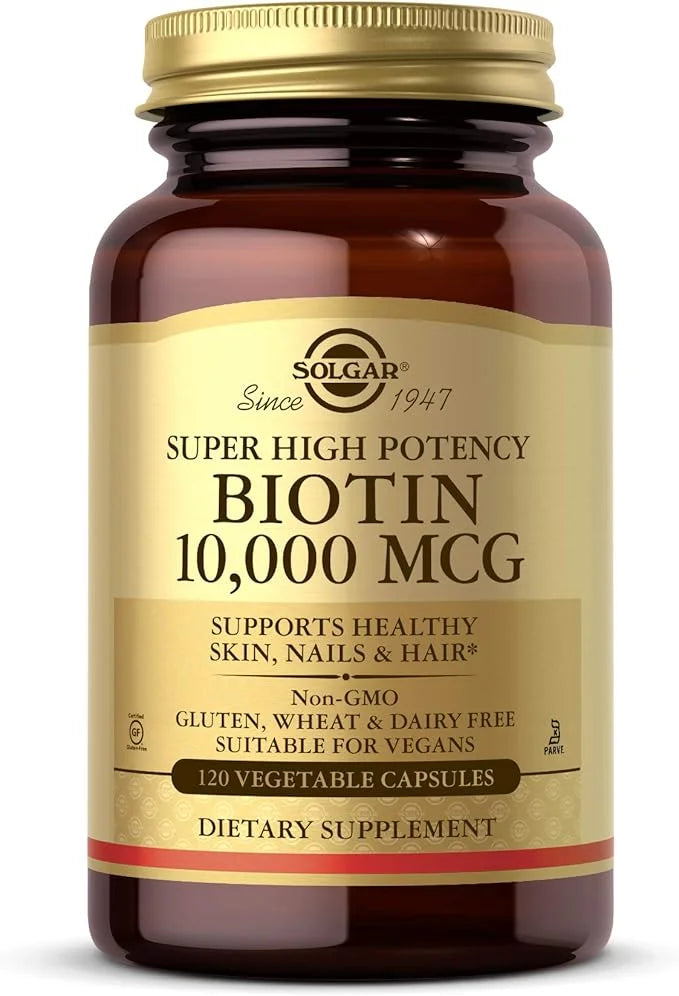 Solgar Biotin 10,000 mcg, 120 Vegetable Capsules 120 Servings