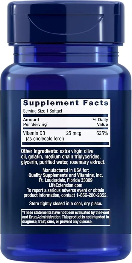 Life Extension 268mg Super Vitamin E 5000IU Vitamin D3 -