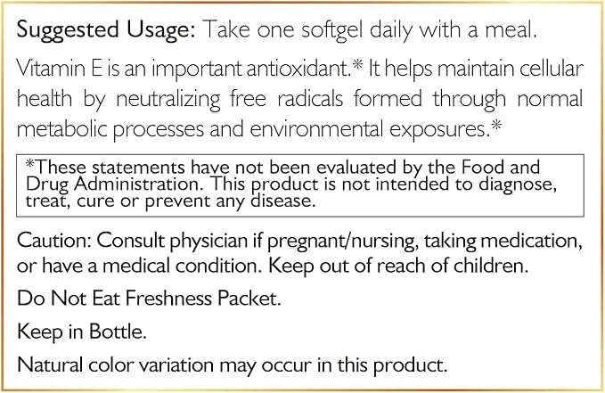Coco March Natural Vitamin E 400 3 Month 100 Softgels