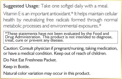 Coco March Natural Vitamin E 400 3 Month 100 Softgels