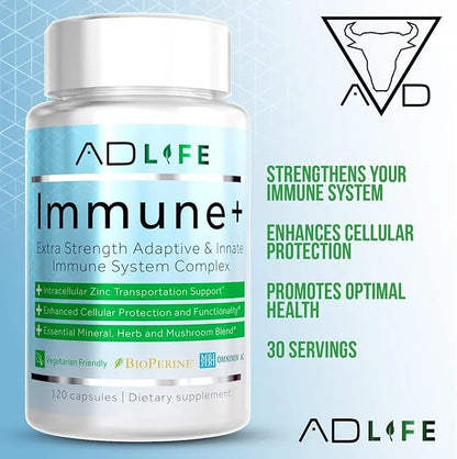 Immune+ - Immune Support with a 10 in 1 Immunity B12, Vitamin D3, Vitamin 120 Diet