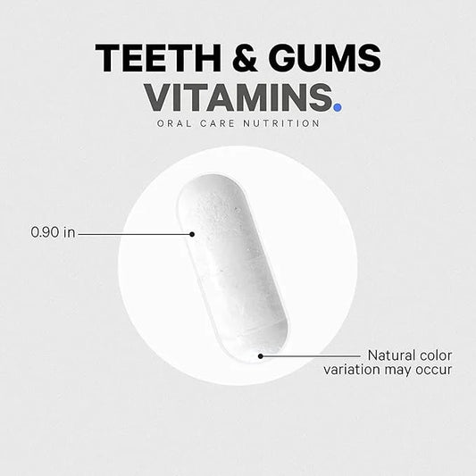 Codeage Teeth & Gums Vitamins + Oral Probiotics Supplement for Mouth - Whole Food Calcium, Collagen, Potassium, Vitamin C,...