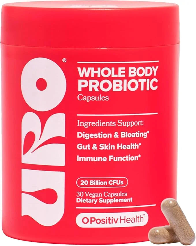 URO Whole Body Probiotic – 3-in-1 Probiotic Supporting Gut, Skin, and Oral Microbiomes & Digestive Health – 20B+ CFUs, Lic...