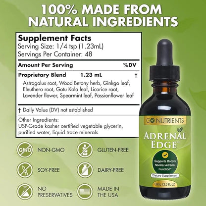 Go Nutrients Adrenal Edge Stress Relief 2.0 oz. 48 Servings