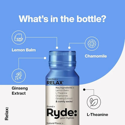 Ryde: Relax Shot 0 Calories, 0 Sugar 2 FL (8 Pack)