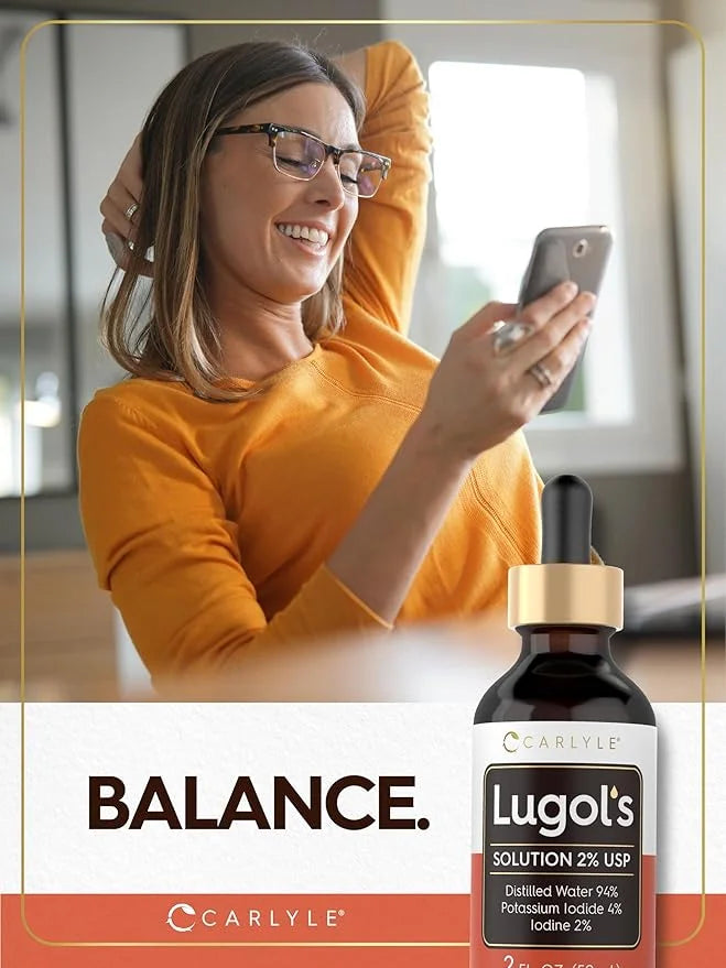 Carlyle Lugols Iodine 2 Percent 2 fl oz | Potassium Iodide and Iodine Solution 2% Liquid Drops - Product Image