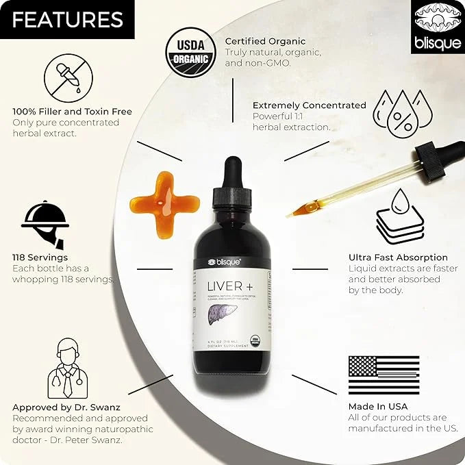 Blisque – Organic Liver Support Complex 4 Ounce 118 Servings
