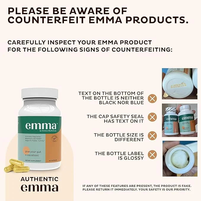 Emma Gut Health - 2 Pack - Gas and Bloating Relief, Constipation, Leaky Gut Repair - Gut Cleanse & Restore Digestion - Reg...