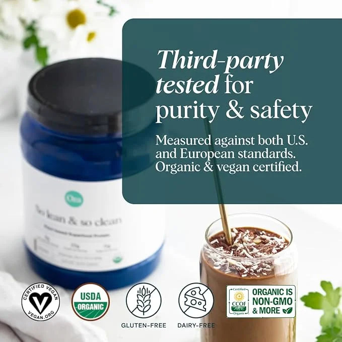 Ora Organic Vegan Protein Powder - 23g Plant Protein for Women and Men - Chocolate Flavor 20 Servings, Bloat-Free, Gluten ...