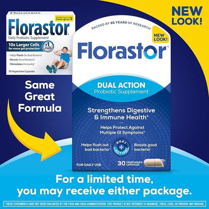 Florastor Probiotics for Digestive & Immune 30 Capsules,