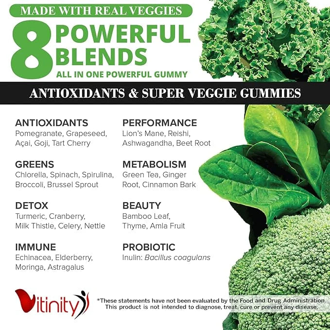 Made with Real Super Veggies Delicious Kids(60 Chews),30 Chews),30 Veggies,Herbs,Fruit (30 Day