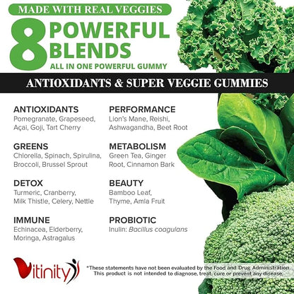Made with Real Super Veggies Delicious Kids(60 Chews),30 Chews),30 Veggies,Herbs,Fruit (30 Day