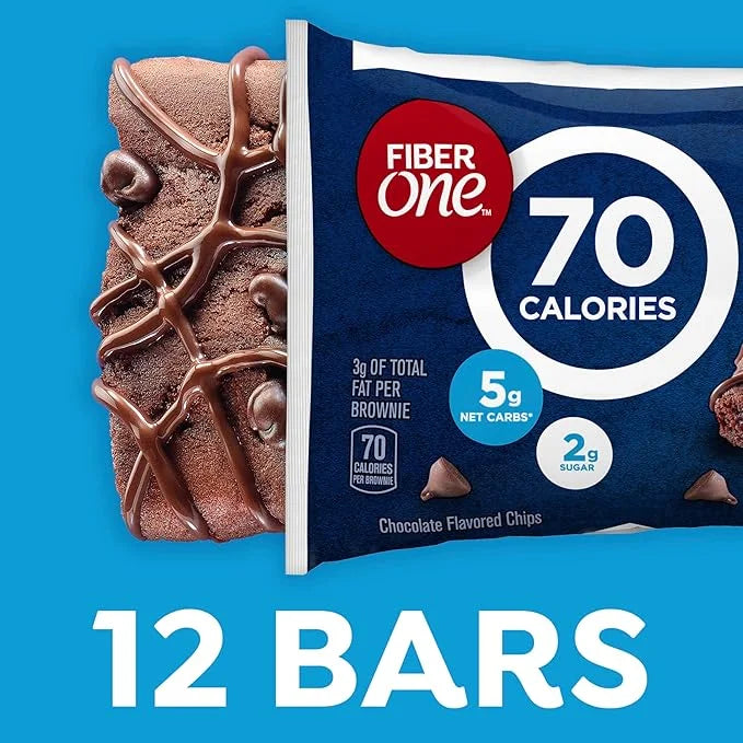 Fiber One 70 Calorie Brownies, Chocolate Fudge, Snack Bars, Value Pack, 12 Bars, 10.6 oz (Pack of 4) - Product Image