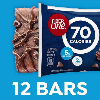 Fiber One 70 Calorie Brownies, Chocolate Fudge, Snack Bars, Value Pack, 12 Bars, 10.6 oz (Pack of 4) - Product Image