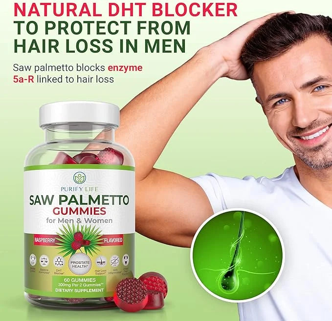 Vegan Saw Palmetto for Women & Men - Potent Saw Palmetto Extract, Prostate Supplements for Men, DHT Blocker for Womens Hai...