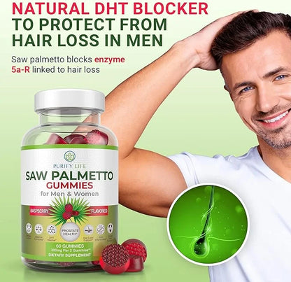 Vegan Saw Palmetto for Women & Men - Potent Saw Palmetto Extract, Prostate Supplements for Men, DHT Blocker for Womens Hai...