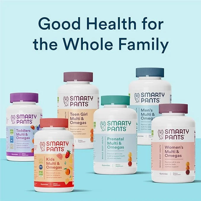 SmartyPants Multivitamin for Men & Women: D3, C, B12, B6, B6, Vitamin 3 Fish 180 Count (30 Day