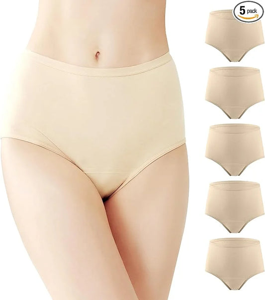 BATTEWA Incontinence Underwear for Women Washable, 50ML (5Beige, (5Beige, Medium, 5 Pack)