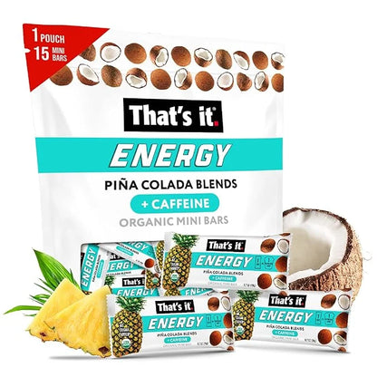 That's it. Piña Colada Caffeine Blends Energy Mini Bars Pineapple Coconut (15 Count) Allergy-Friendly, non-GMO, Gluten Fre...