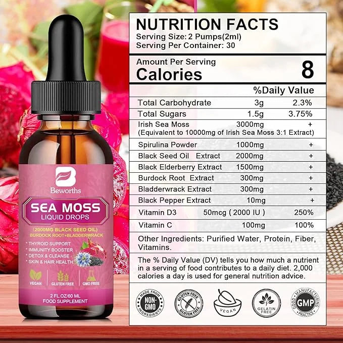 3000mg Sea Moss Liquid Drops 6X Stronger