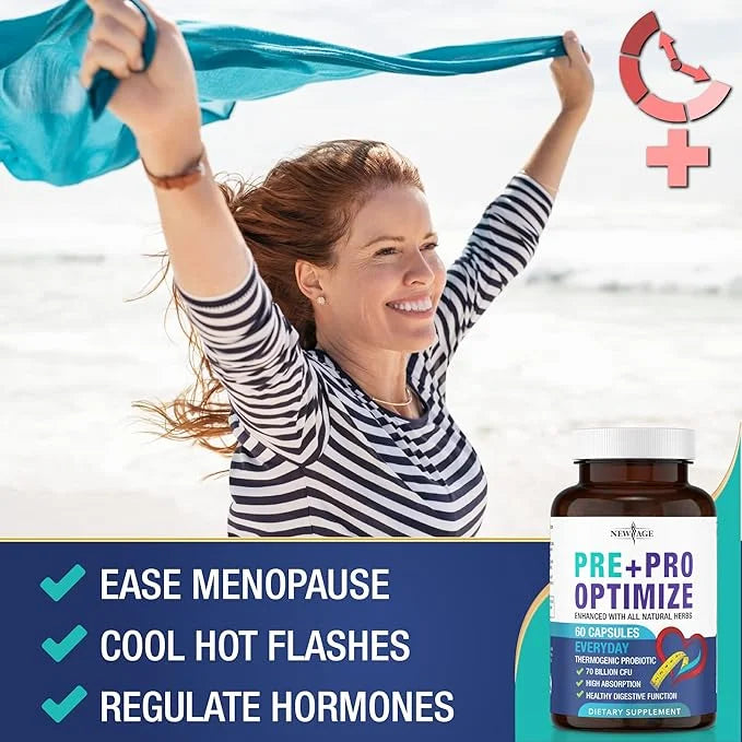 Pro Optimize Probiotics for Women, Menopause, 70 Billion CFU, Digestive Health - Relief for Bloating, Hot Flashes, Joint S...