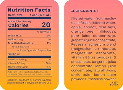 Recess Mood Magnesium Supplement Drink Calming 12 Ounce, 12 (Grapefruit 12 Pack)