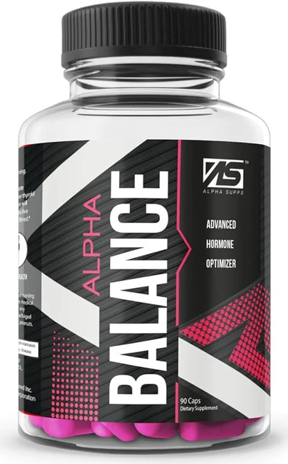 Alpha Balance | Hormonal and Healthy Stress Level Support | with Inositol and Ashwagandha | 90 Capsules - Product Image