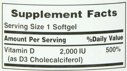Nature's Bounty Vitamin D, Supports Immune 2000IU Vitamin D3, 150 150 Softgels ,150 Count 1)