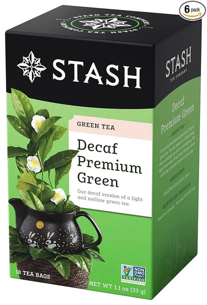 Stash Tea Decaf Premium Green Tea - Decaf, Non-GMO Project Verified Premium Tea with No Artificial Ingredients, 18 Count (...