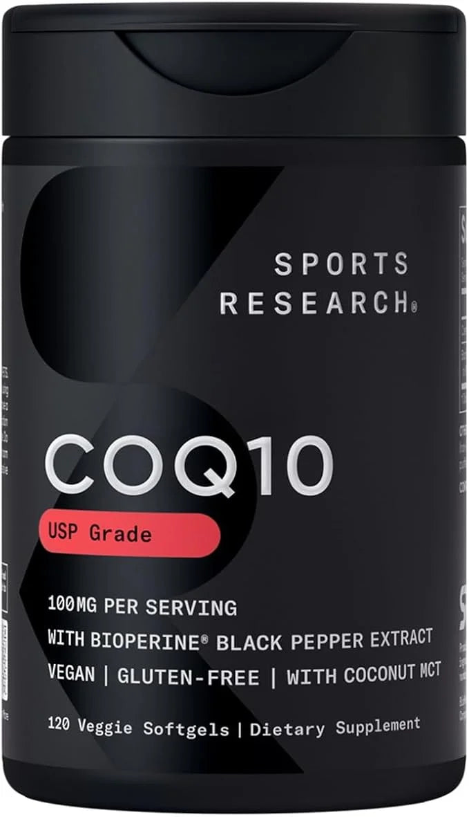 Sports Research CoQ10 (100mg) Enhanced w/Coconut (120 Veggie