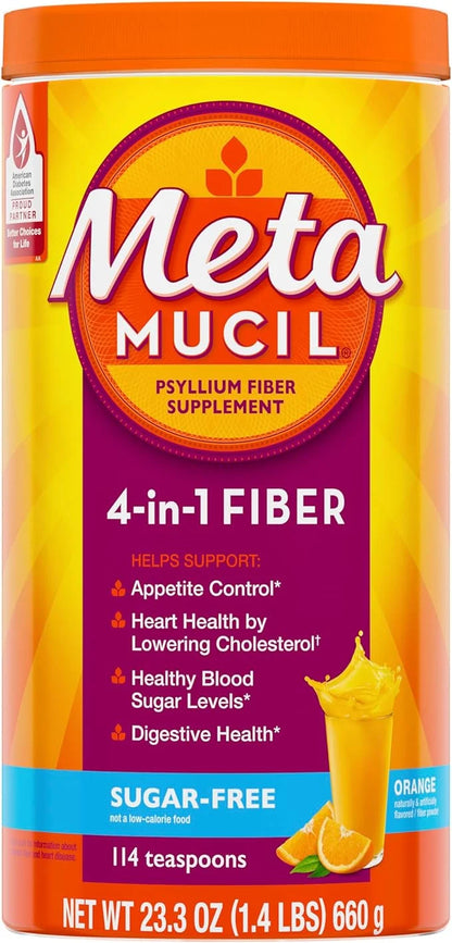 Metamucil, Daily Psyllium Husk Powder Supplement, 4-in-1 Fiber 114 teaspoons, 1.4 Pound 1)