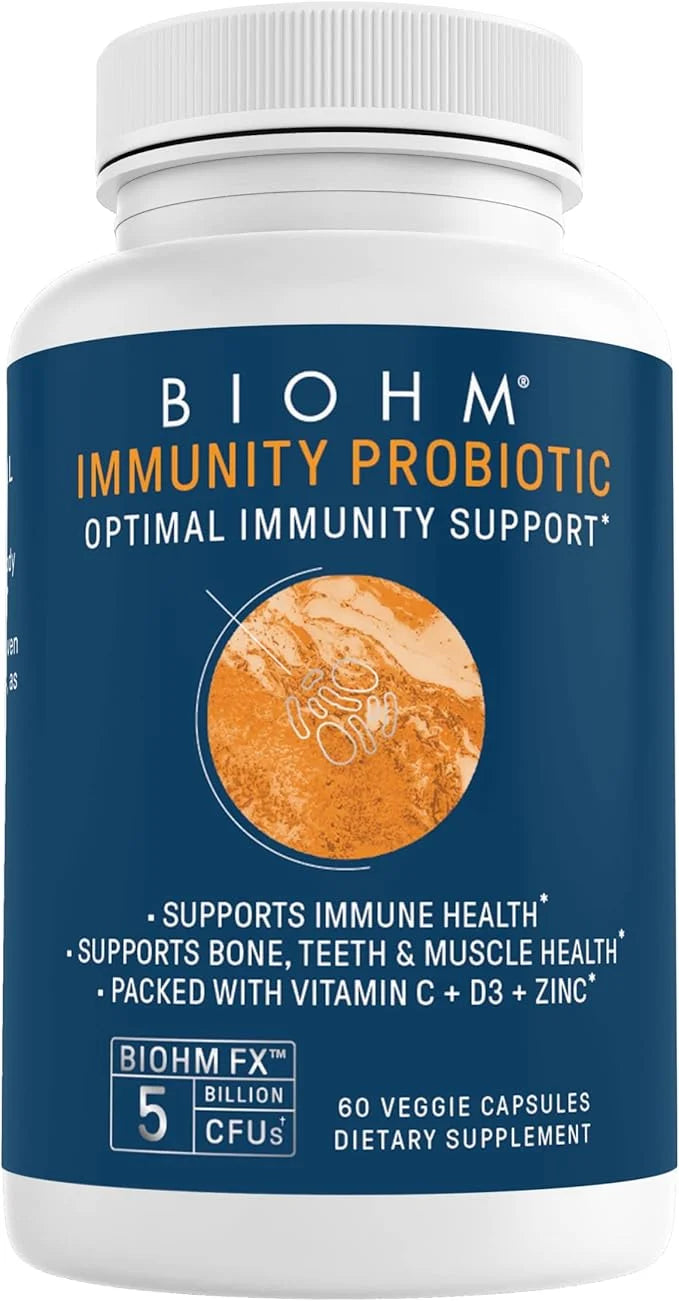 BIOHM Probiotic & Prebiotic Duo: Fiber D3, Zinc 60 Caps