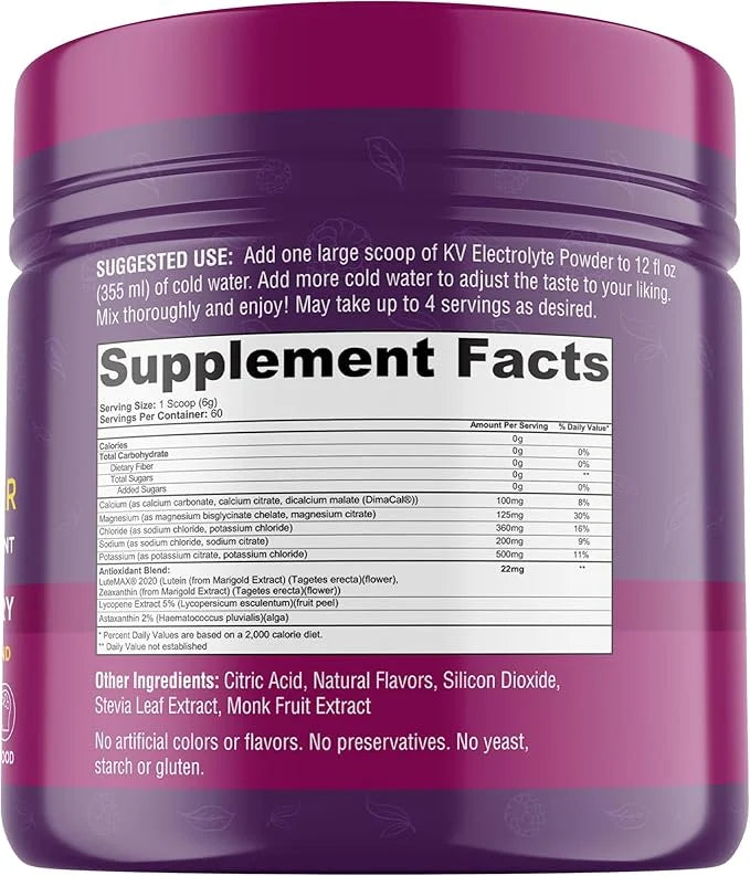 Keto Vitals Electrolytes Powder - Antioxidant Blend Keto Electrolytes Powder with Potassium, Magnesium, Sodium, & Calcium ...