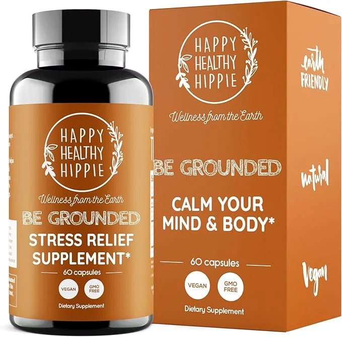 Happy Healthy Hippie Be Grounded Stress Relief Supplement – Lavender Pills | Promotes Calmness & Relaxation | Quick Acting...