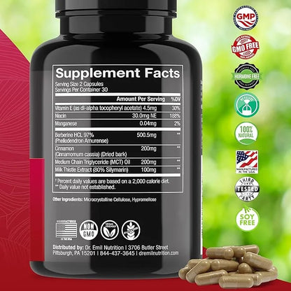 Dr. Emil Berberine 500mg Capsules 30-Day Supply