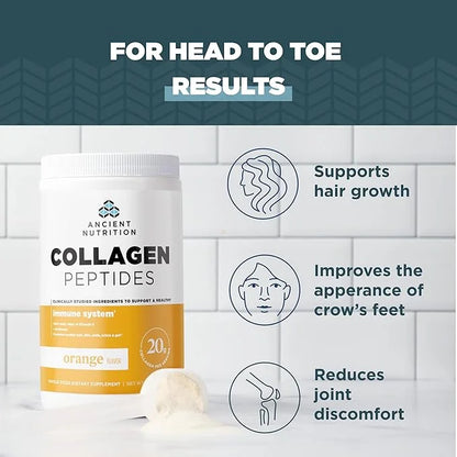 Ancient Nutrition Collagen Peptides, Vitamin C 12 Servings, 20g Collagen