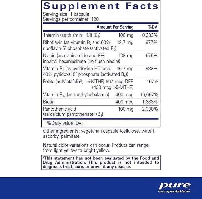 Pure Encapsulations B-Complex Plus B12 & 120 Capsules