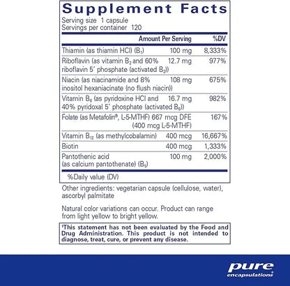 Pure Encapsulations B-Complex Plus B12 & 120 Capsules