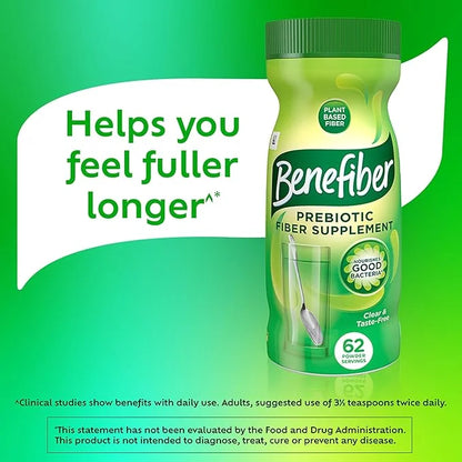 Benefiber Daily Prebiotic Fiber Supplement Powder 62 Servings (8.7 Ounces)