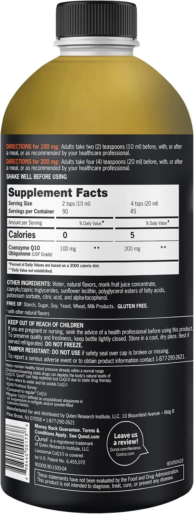 Qunol CoQ10 Liquid Supplement 100mg, Superior Q10, Antioxidant 90 Servings, 30.4 oz