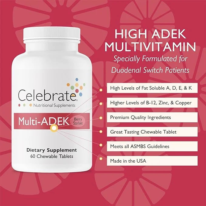 Celebrate Vitamins High ADEK Multivitamin Chewables, 60 Count
