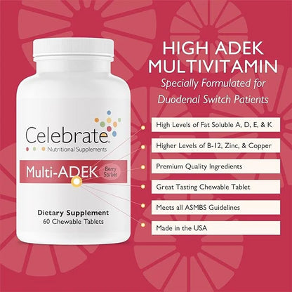 Celebrate Vitamins High ADEK Multivitamin Chewables, 60 Count