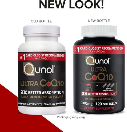 Qunol Ultra CoQ10 100mg Softgels- 3x Q10 Vitamins 8 Month 120 Count 2)