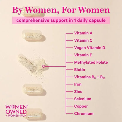 Pink Stork Women's Multivitamin 19 Vitamins B6, B12 B12 & 30 Capsules